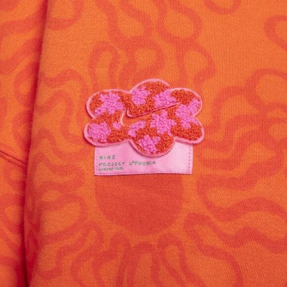 Nike Women's Project Uphoria Floral Sweatshirt in Orange Size XL DV9648-819 - Picture 4 of 10